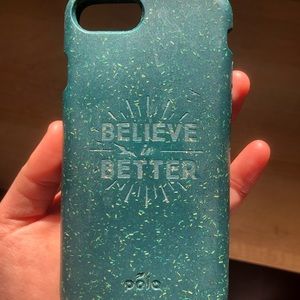 IPhone 6/6s/7/8/SE Pela Biodegradable engraved phone case. Forest green.